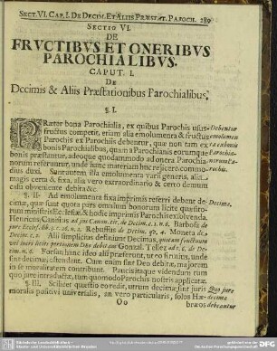 Sectio VI. De Fructibus Et Oneribus Parochialibus