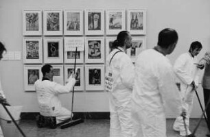 Aktion "sine artis laboratorio nulla ars" (Ohne Atelier gibt es keine Kunst) des "Zusammenschlusses gekündigter und von Kündigung bedrohter KünstlerInnen (Ost und West)"
