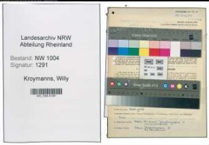Entnazifizierung Willy Kroymanns , geb. 09.04.1920 (Angestellter)