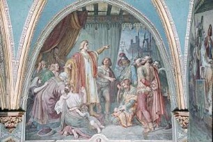 Gerechtigkeit - Rudolf von Habsburg, Gericht haltend über Raubritter
