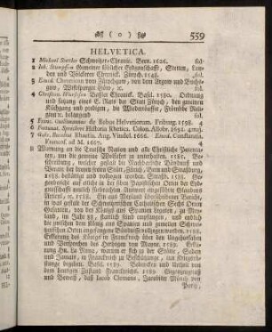 559-579, Helvetica.; Hungarica, Transylvanica, Dalmatica, [...].; Italica.; Belgica.