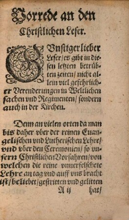 Bericht Von dem Exorcismo bey der Tauffe : aus dreyen vnterschiedenen Schrifften genommen. Vnd Auff anordnung des Ministerij der Altenstadt Magdeburgk zusamen gedruckt ...