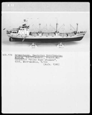 Fracht-Motorschiff "Atlas Hugo Stinnes", 1955, Werftmodell