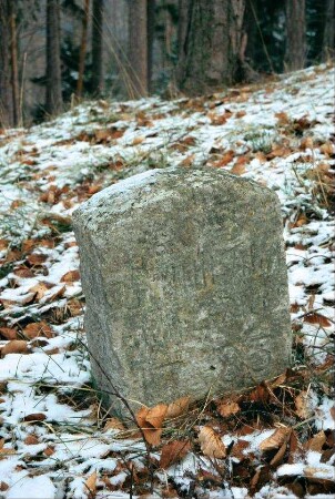 alter Grenzstein am Waldrand, Jahreszahl 1783 (?)