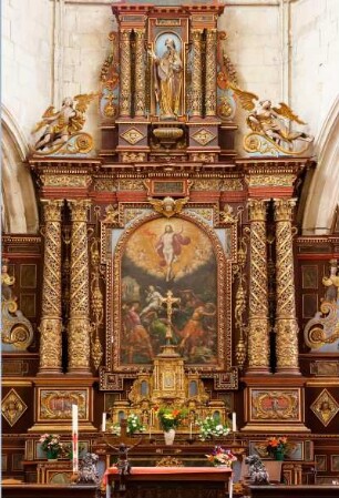 Frankreich. Haute Normandie. Eure. Pont de l Arche. Eglise Notre Dame des Arts. Spätgotischer Altaraufsatz