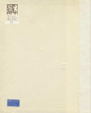 Exlibris: Jürgen Kuhl ; Handschriftliche Notiz: 33