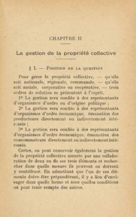 Chapitre II La gestion de la propriété collective