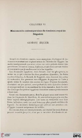 Chapitre VI: Monuments contemporains du tombeau royal de Négadah