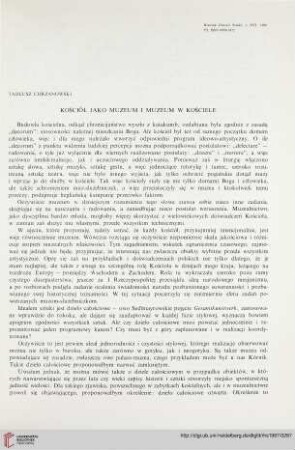16: Kościół jako muzeum i muzeum w kościele