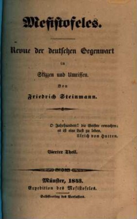 Mefistofeles : Revue d. dt. Gegenwart in Skizzen u. Umrissen, 4. 1843