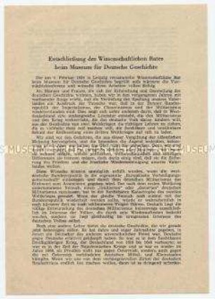 Entschließung des Wissenschaftlichen Rates beim Museum für Deutsche Geschichte und von Hochschullehrern für Geschichte an Universitäten der DDR zur Berliner Außenministerkonferenz