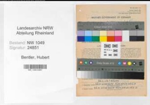Entnazifizierung Hubert Bentler , geb. 03.09.1895 (Landarzt)