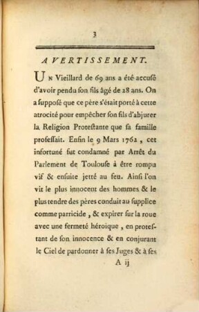 Jean Calas à sa femme et a ses enfans, Héroide