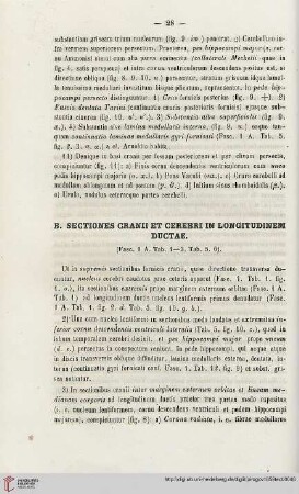 B. Sectiones cranii et cerebri in longitudinem ductae
