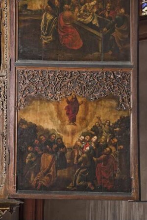Lorcher Hochaltar — Rechter Flügel — Unteres Bildfeld - Himmelfahrt Christi