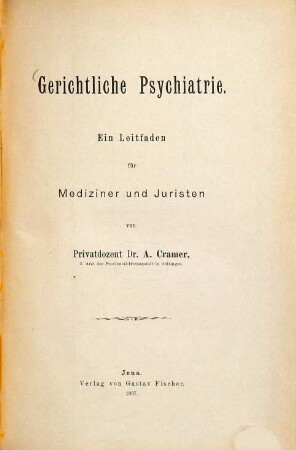 Gerichtliche Psychiatrie