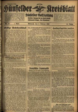 Erste Ausgabe vom Mittwoch, den 05. Februar 1936.