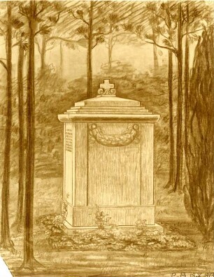 Entwurf eines Grabmals : Entwurf eines Grabmals. Zeichnung (bezeichnet 1913; C. Brose)