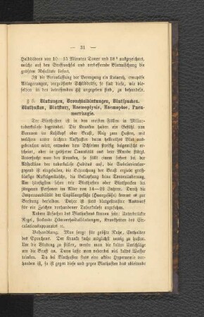 § 5. Blutungen, Bronchialblutungen, Blutspucken. Bluthusten,...Pneumorrhagie.