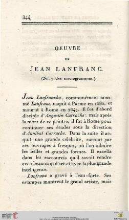 Oeuvre de Jean Lanfranc