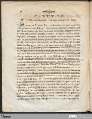 Capvt II. De erroribvs investigandis, eorvmque evitandorum mediis.