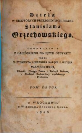 Dzieła w niektórych przedmiotach pisane : tłumaczenie z łacińskiego na język oyczysty, 2 (1826)