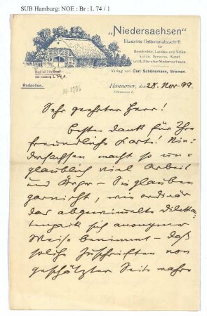 Brief an [Otto Ernst]