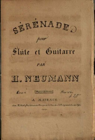 Sérénade pour flûte et guitarre : Oevre 2