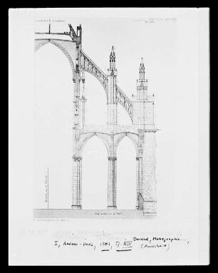 Amiens, Kathedrale, Querschnitt mit Strebewerk