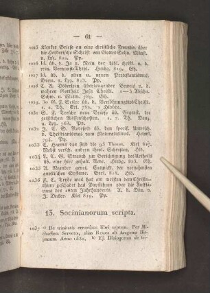 13. Socinianorum scripta.