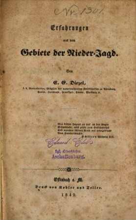 Erfahrungen aus dem Gebiete der Nieder-Jagd