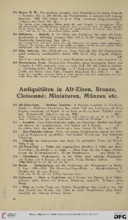 Antiquitäten in Alt-Eisen, Bronze, Cloisonné; Miniaturen, Münzen etc. (Nr. 289 - 322)