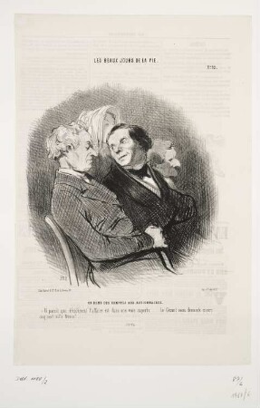 On rend des comptes aux actionnaires, Blatt 92 der Folge "Les Beaux jours de la vie“, in: "Le Charivari", Paris 1846