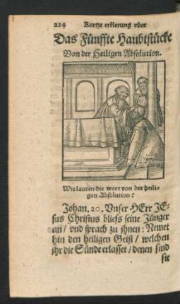 Das Fünffte Hauptstücke Von der Heiligen Absolution.