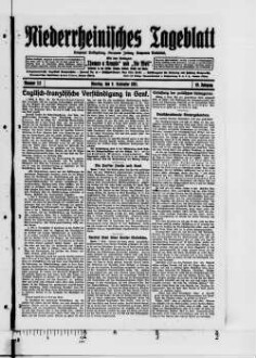 Niederrheinisches Tageblatt : Kempener Volkszeitung : Kempener Zeitung : Lobbericher Tageblatt : Heimatzeitung für den linken Niederrhein