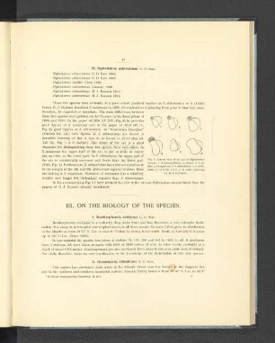 III. On the Biology Of The Species.