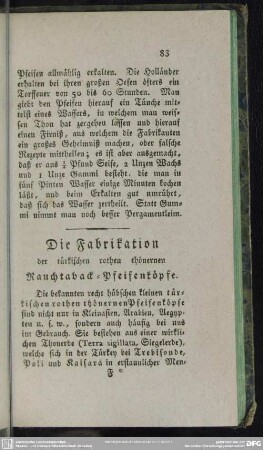 Die Fabrikation der türkischen rothen thönernen Rauchtaback-Pfeifenköpfe