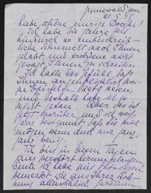 Brief von Alice Bernoulli an Margarete Hauptmann