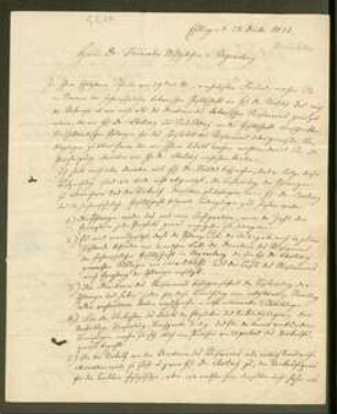 Brief von Christian Ferdinand Hochstetter an August Emanuel Fürnrohr