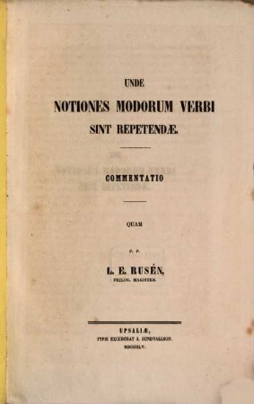 Unde notiones modorum verbi sint repetendae
