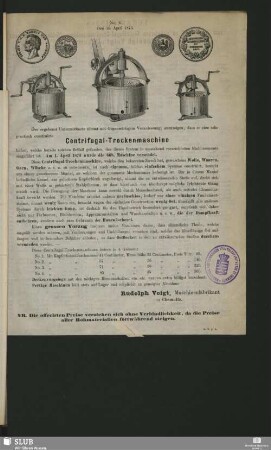 Centrifugal-Trockenmaschine