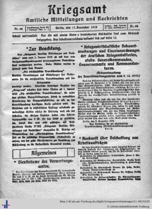 Nr. 68, 17.12.1918