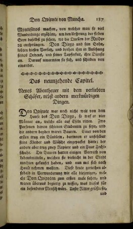Das neunzehende Capitel. Neues Abentheuer mit dem verliebten Schäfer, [...].