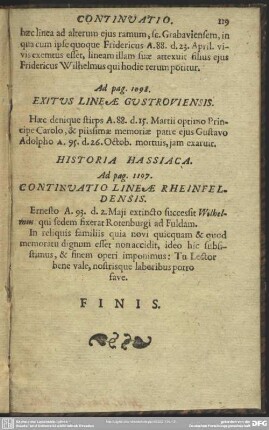 Historia Hassiaca Continuatio Lineae Rheinfeldensis