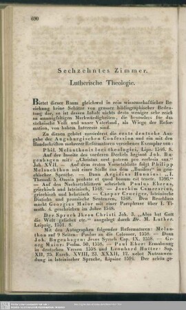 XVI. Zimmer - Lutherische Theologie