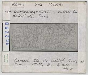 Rom, Villa Medici: Römischer Sarkophag, Urteil des Paris