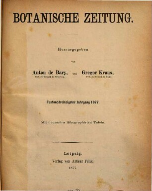 Botanische Zeitung. 35. 1877