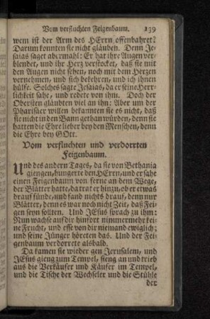 Vom verfluchten und verdorrten Feigenbaum.