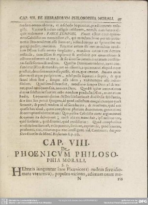 Cap. VIII. De Phoenicum Philosophia Morali
