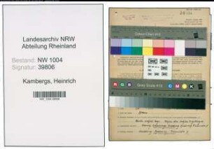 Entnazifizierung Heinrich Kambergs , geb. 15.08.1908 (Walzer)